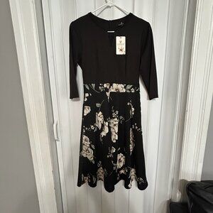 YATHON Women's Vintage Floral Flared A-LINE Dress, Size Small